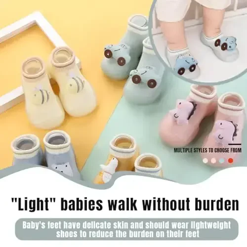 Kqwfsiu Baby Paypoq Poyafzal O'g'il Bolalar Qizlar Birinchi Yurish Poyafzallari Sirpanmaydigan Yengil Kichkintoy Go'dak Uy Ichida Tashqi - 5