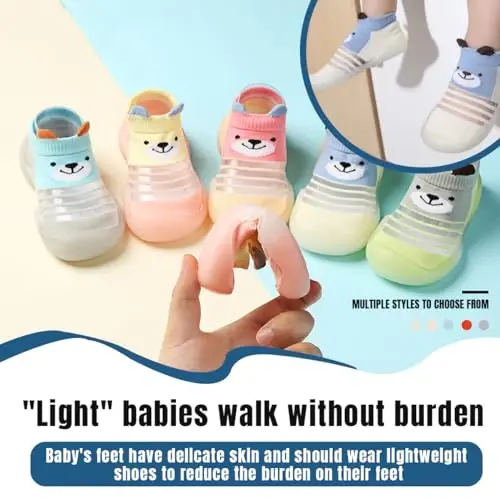 Kqwfsiu Baby Paypoq Poyafzal O'g'il Bolalar Qizlar Birinchi Yurish Poyafzallari Sirpanmaydigan Yengil Yürümeye Başlayan Chaqaloqlar Ichki Tashqi - 5