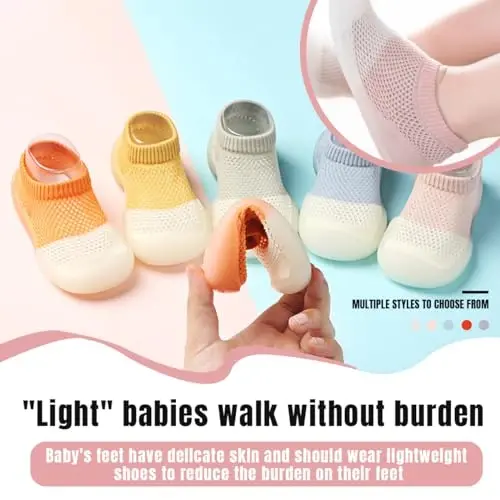 Kqwfsiu Baby Paypoq Poyafzallari O'g'il Bolalar Qizlar Birinchi Yurish Poyafzallari Sirpanmaydigan Yengil Kichkintoy Go'dak Uyda Tashqarida - 5