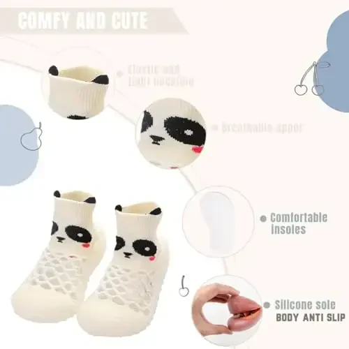 Kqwfsiu Baby Sock Shoes Boys Girls First Walking Shoes Non Slip Lightweight Toddler Infant Indoor Outdoor - 3