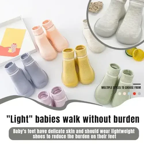 Kqwfsiu Baby Sock Shoes Boys Girls First Walking Shoes Non Slip Lightweight Toddler Infant Indoor Outdoor - 5