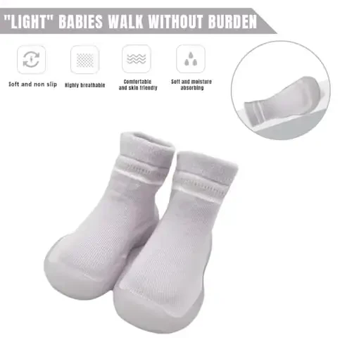Kqwfsiu Baby Sock Shoes Boys Girls First Walking Shoes Non Slip Lightweight Toddler Infant Indoor Outdoor - KQWFSIU (1)
