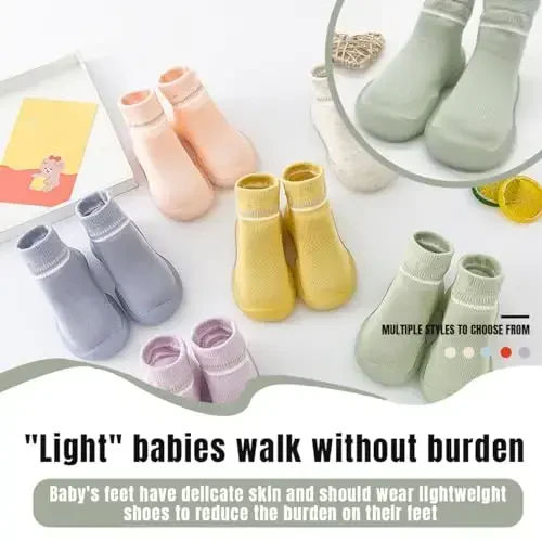 Kqwfsiu Baby Sock Shoes Boys Girls First Walking Shoes Non Slip Lightweight Toddler Infant Indoor Outdoor - 5