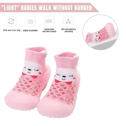 Kqwfsiu Baby Sock Shoes Boys Girls First Walking Shoes Non Slip Lightweight Toddler Infant Indoor Outdoor - KQWFSIU (1)