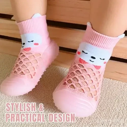 Kqwfsiu Baby Sock Shoes Boys Girls First Walking Shoes Non Slip Lightweight Toddler Infant Indoor Outdoor - 6