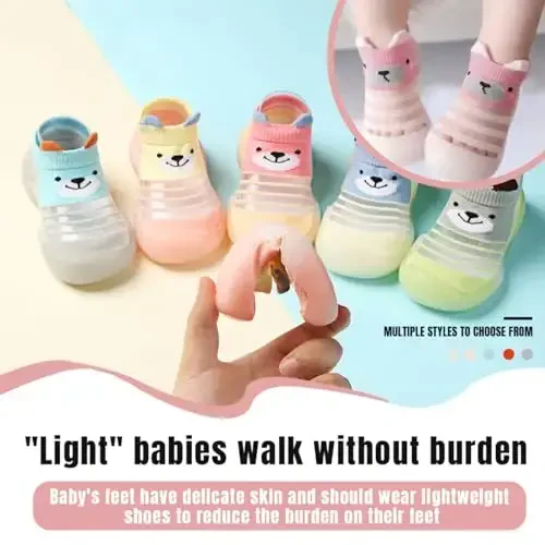 Kqwfsiu Baby Sock Shoes Boys Girls First Walking Shoes Non Slip Lightweight Toddler Infant Indoor Outdoor - 5