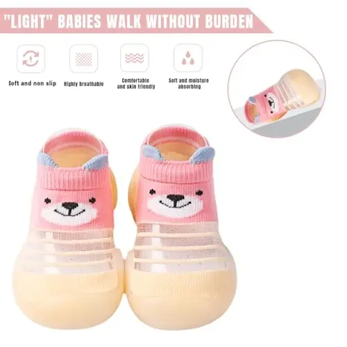 Kqwfsiu Baby Sock Shoes Boys Girls First Walking Shoes Non Slip Lightweight Toddler Infant Indoor Outdoor - 2