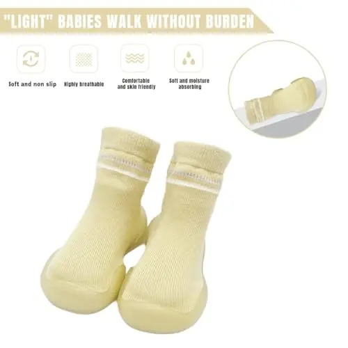 Kqwfsiu Baby Sock Shoes Boys Girls First Walking Shoes Non Slip Lightweight Toddler Infant Indoor Outdoor - 2