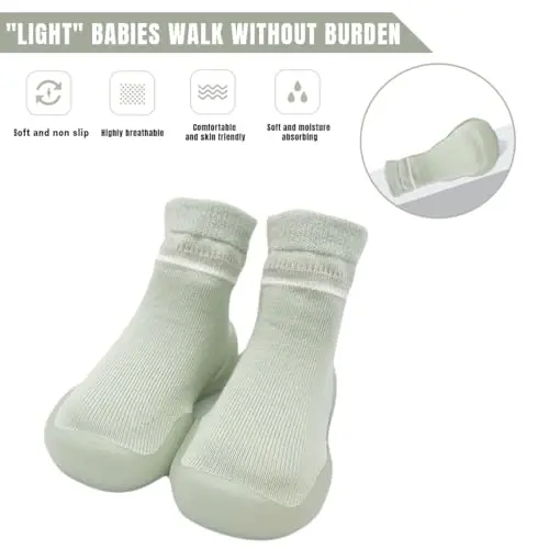 Kqwfsiu Baby Sock Shoes Boys Girls First Walking Shoes Non Slip Lightweight Toddler Infant Indoor Outdoor - KQWFSIU (1)
