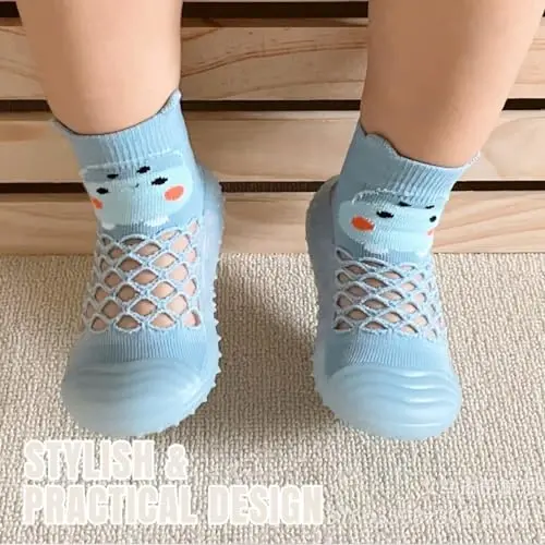 Kqwfsiu Baby Sock Shoes Boys Girls First Walking Shoes Non Slip Lightweight Toddler Infant Indoor Outdoor - 6