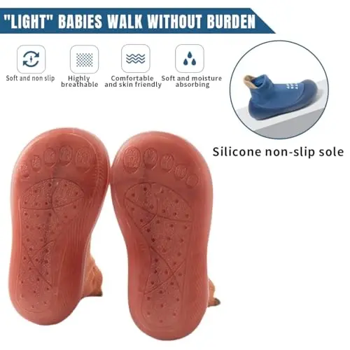 Kqwfsiu Baby Sock Shoes Boys Girls First Walking Shoes Non Slip Lightweight Toddler Infant Indoor Outdoor - 2
