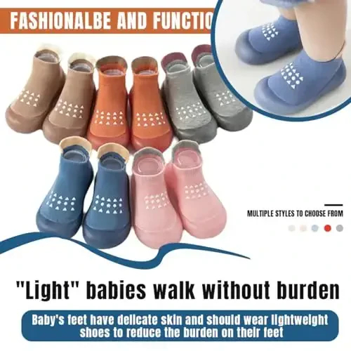 Kqwfsiu Baby Sock Shoes Boys Girls First Walking Shoes Non Slip Lightweight Toddler Infant Indoor Outdoor - 6