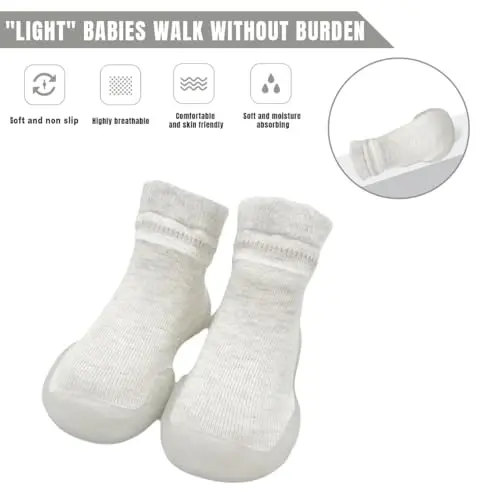 Kqwfsiu Baby Sock Shoes Boys Girls First Walking Shoes Non Slip Lightweight Toddler Infant Indoor Outdoor - 2
