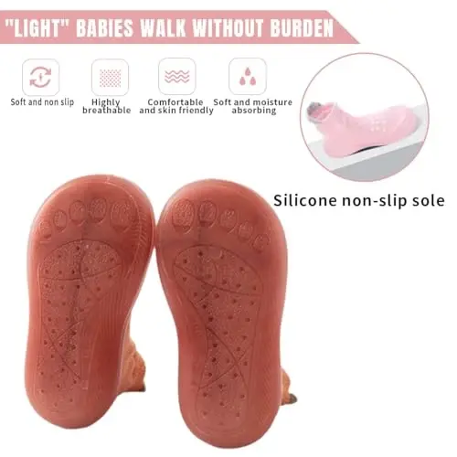 Kqwfsiu Baby Sock Shoes Boys Girls First Walking Shoes Non Slip Lightweight Toddler Infant Indoor Outdoor - 2