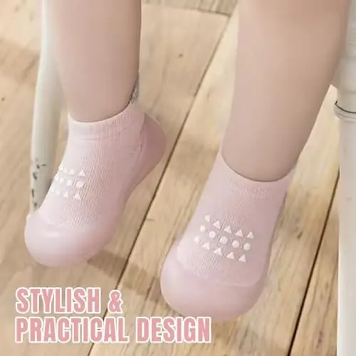 Kqwfsiu Baby Sock Shoes Boys Girls First Walking Shoes Non Slip Lightweight Toddler Infant Indoor Outdoor - 5