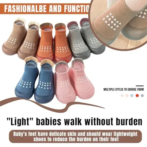 Kqwfsiu Baby Sock Shoes Boys Girls First Walking Shoes Non Slip Lightweight Toddler Infant Indoor Outdoor - 6