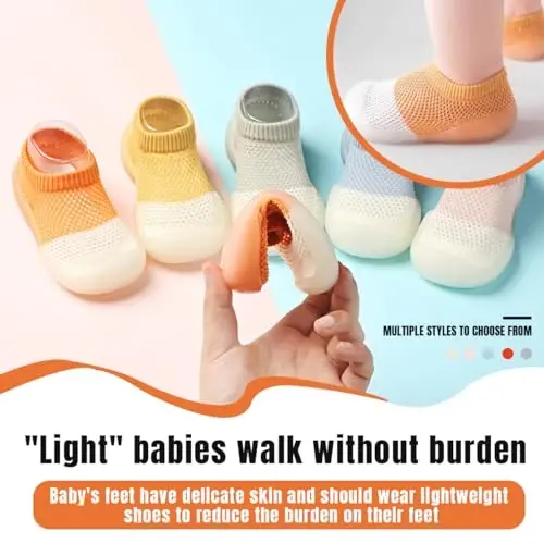 Kqwfsiu Baby Sock Shoes Boys Girls First Walking Shoes Non Slip Lightweight Toddler Infant Indoor Outdoor - 5