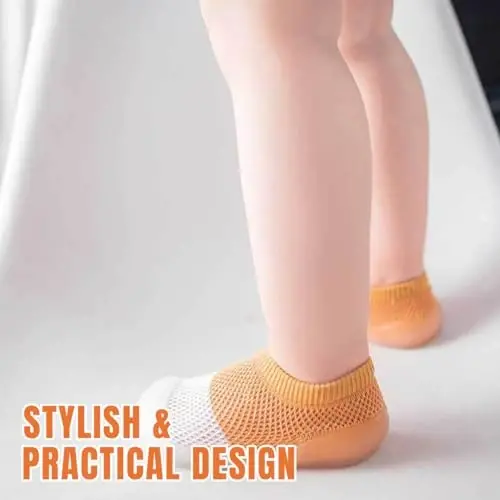 Kqwfsiu Baby Sock Shoes Boys Girls First Walking Shoes Non Slip Lightweight Toddler Infant Indoor Outdoor - 6