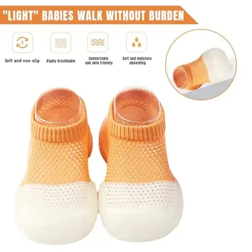 Kqwfsiu Baby Sock Shoes Boys Girls First Walking Shoes Non Slip Lightweight Toddler Infant Indoor Outdoor - KQWFSIU (1)