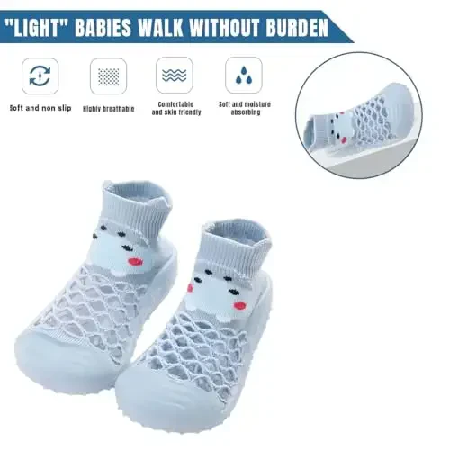 Kqwfsiu Baby Sock Shoes Boys Girls First Walking Shoes Non Slip Lightweight Toddler Infant Indoor Outdoor - KQWFSIU (1)