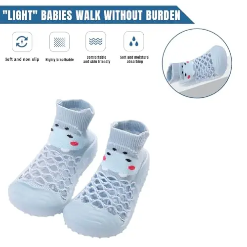 Kqwfsiu Baby Sock Shoes Boys Girls First Walking Shoes Non Slip Lightweight Toddler Infant Indoor Outdoor - 2