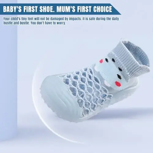 Kqwfsiu Baby Sock Shoes Boys Girls First Walking Shoes Non Slip Lightweight Toddler Infant Indoor Outdoor - 4
