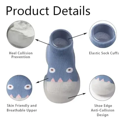 Kqwfsiu Baby Sock Shoes Boys Girls First Walking Shoes Non Slip Lightweight Toddler Infant Indoor Outdoor - 2