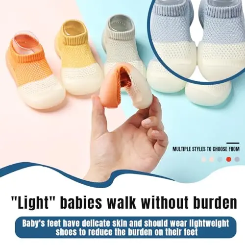 Kqwfsiu Baby Sock Shoes Boys Girls First Walking Shoes Non Slip Lightweight Toddler Infant Indoor Outdoor - 6