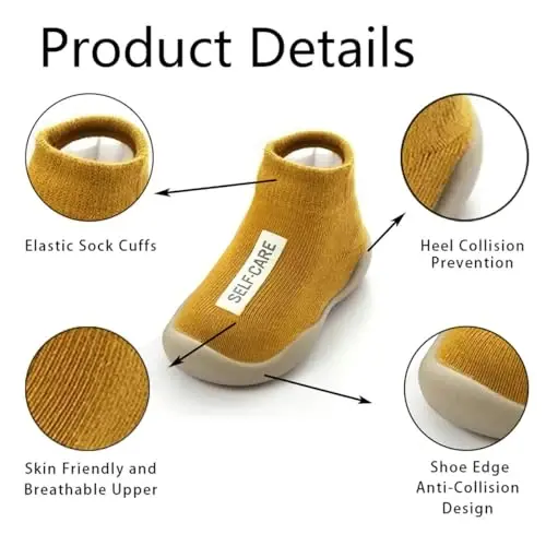 Kqwfsiu Baby Sock Shoes Boys Girls First Walking Shoes Non Slip Lightweight Toddler Infant Indoor Outdoor - KQWFSIU (1)