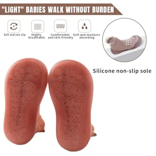 Kqwfsiu Baby Sock Shoes Boys Girls First Walking Shoes Non Slip Lightweight Toddler Infant Indoor Outdoor - 2