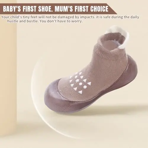 Kqwfsiu Baby Sock Shoes Boys Girls First Walking Shoes Non Slip Lightweight Toddler Infant Indoor Outdoor - 4