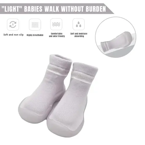 Kqwfsiu Baby Sock Shoes Boys Girls First Walking Shoes Non Slip Lightweight Toddler Infant Indoor Outdoor - KQWFSIU (1)