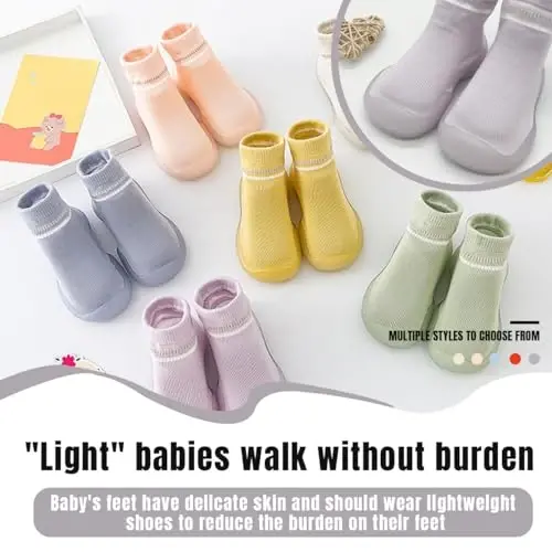 Kqwfsiu Baby Sock Shoes Boys Girls First Walking Shoes Non Slip Lightweight Toddler Infant Indoor Outdoor - 4