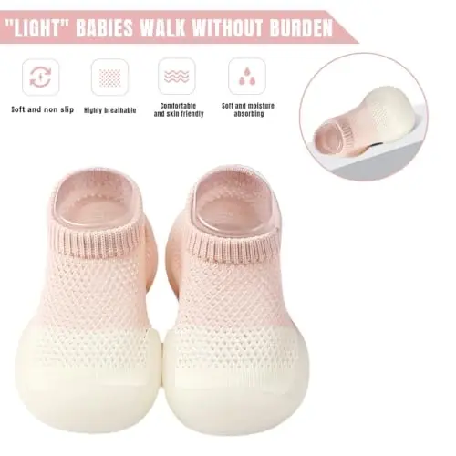 Kqwfsiu Baby Sock Shoes Boys Girls First Walking Shoes Non Slip Lightweight Toddler Infant Indoor Outdoor - 2