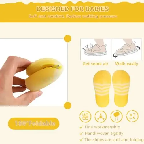 Kqwfsiu Baby Sock Shoes Boys Girls First Walking Shoes Non Slip Lightweight Toddler Infant Indoor Outdoor - KQWFSIU (1)