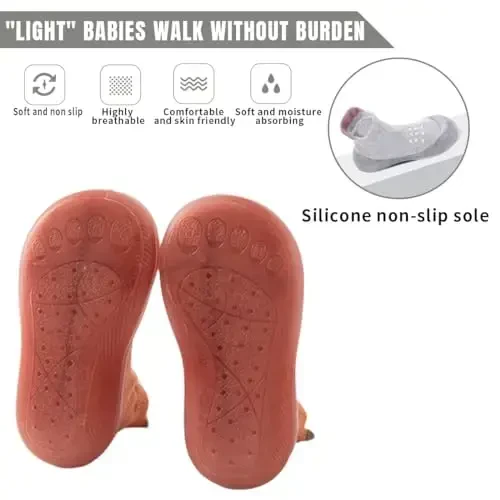 Kqwfsiu Baby Sock Shoes Boys Girls First Walking Shoes Non Slip Lightweight Toddler Infant Indoor Outdoor - KQWFSIU (1)