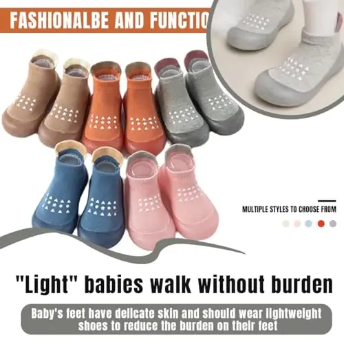 Kqwfsiu Baby Sock Shoes Boys Girls First Walking Shoes Non Slip Lightweight Toddler Infant Indoor Outdoor - 6