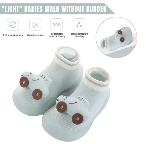 Kqwfsiu Baby Sock Shoes Boys Girls First Walking Shoes Non Slip Lightweight Toddler Infant Indoor Outdoor - KQWFSIU (1)