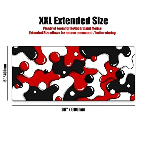Kraken Gaming Mouse Pad Large Red XXL Mouse Pad for Gaming - Desk Mat for Keyboard - Thick Artisan Mousepad for Desk (Darth Drip) - KRAKEN KEYBOARDS (1)