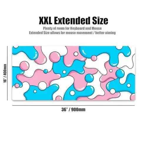 Kraken Gaming Mouse Pad Large Cotton Candy XXL oʻyin uchun sichqoncha paneli - Klaviatura uchun stol oʻrni - Stol uchun qalin hunarmand sichqoncha paneli (Cotton Candy Drip) - 2