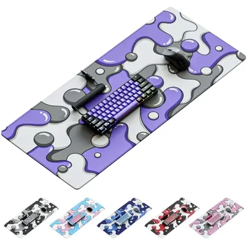 Kraken Gaming Mouse Pad Large Purple XXL Mouse Pad for Gaming - Desk Mat for Keyboard - Thick Artisan Mousepad for Desk (Lavender Drip) - KRAKEN KEYBOARDS