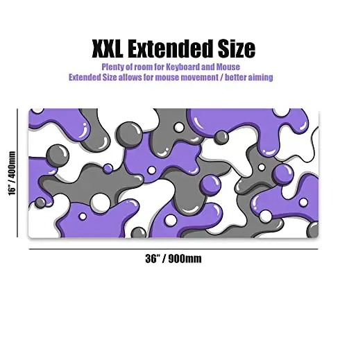 Kraken Gaming Mouse Pad Large Purple XXL O'yin uchun sichqoncha paneli - Klaviatura uchun stol usti - Qalin hunarmand sichqoncha paneli (Lavanda tomchisi) - KRAKEN KEYBOARDS (1)