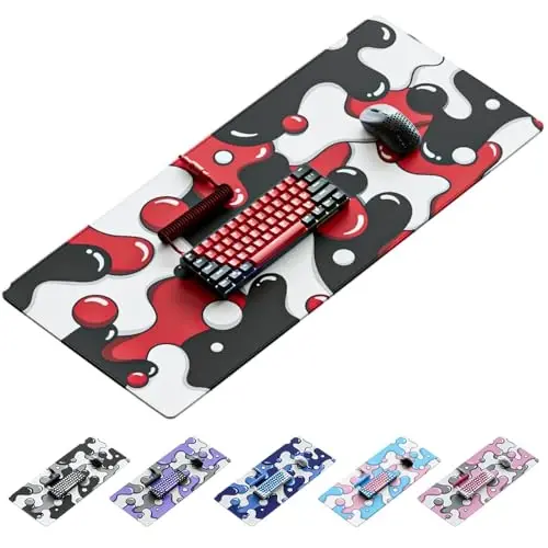 Kraken Gaming Mouse Pad Large Red XXL Mouse Pad for Gaming - Desk Mat for Keyboard - Thick Artisan Mousepad for Desk (Darth Drip) - 1