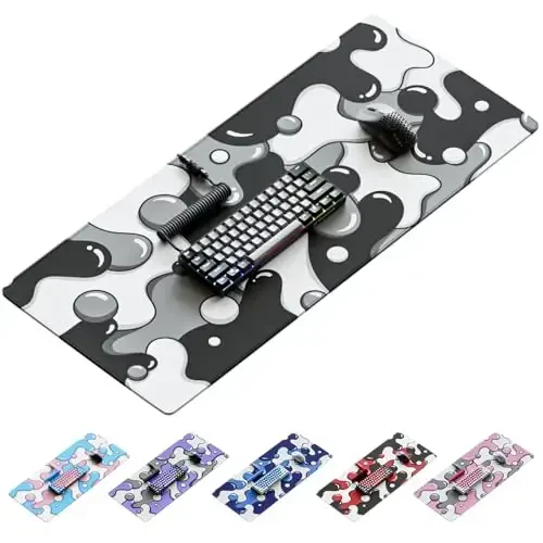 Kraken Keyboards DRIP Edition XXL Black & White Gaming Mouse Pad - Professional Artisan Mouse Pad - Black & White Gaming Desk Mat - 36