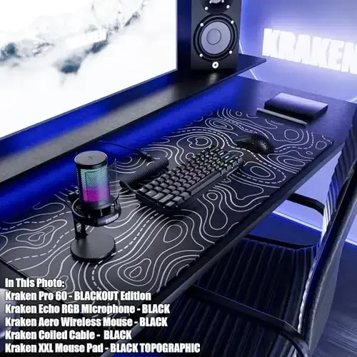 KRAKEN Large Gaming Mouse Pad - Non Slip Bottom - Stain & Water Resistant - Extended XXL Mousepad Large Desk Pad for Gaming, Office & Home - Desk Mat for Keyboard and Mouse - 32
