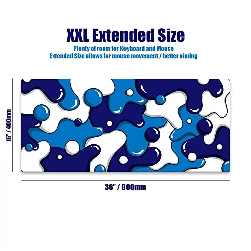 Kraken Gaming Mouse Pad Large Blue XXL Mouse Pad for Gaming - Desk Mat for Keyboard - Thick Artisan Mousepad for Desk (ICE Drip) - KRAKEN KEYBOARDS (1)