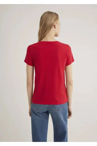 Красная футболка с принтом велосипеда Semi Slim Fit / Да - 5