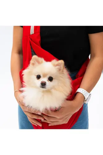 Красная сумка-слинг для переноски кошек и собак - Красная - PAWSTAR (1)