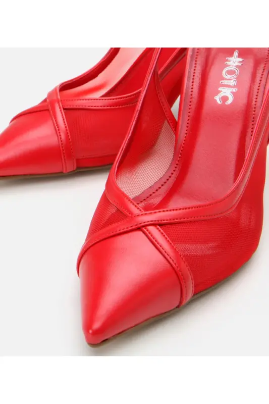 Красная Женская Сетчатая Шпилька - 3