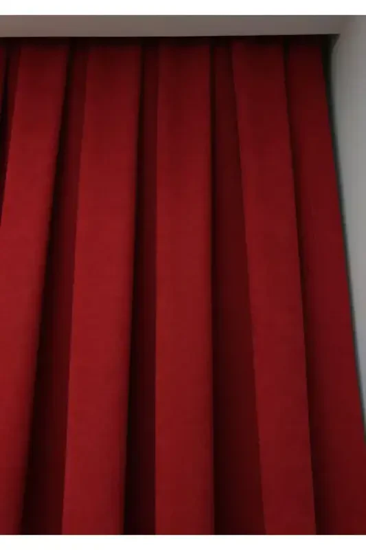 Красный Однотонный Фон Занавес, Прямой Пошив Без Складок, Экстрафор Со Сборкой, Одно Полотно-Красный - 5